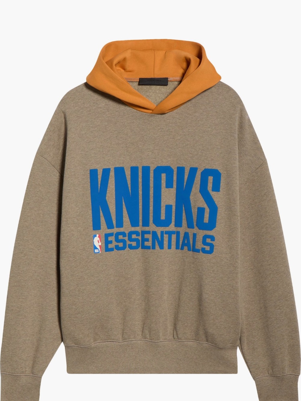 KNICKS ESSENTIALS Hooded Sweatshirt - Homestead Heather with Orange Hood